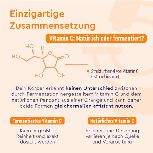 Vitamin C 1.000mg - Immun-Support** Hochdosiert - 200 vegane Tabletten (7 Monate) - Laborgeprüft und ohne Zusätze in Deutschland hergestellt – Bild 5