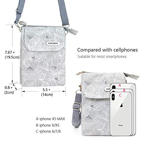 Roomy Cell Phone Purse Wallet Canvas Small Crossbody Purse Bags with Shoulder Strap For Women teen girlsl4