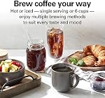 Hamilton Beach Home Barista 7-in-1 Coffee Maker, Single Serve & 6 Cup Drip Coffee Maker, French Press, Pour Over, Cold Brew, Iced Coffee, Easy-Fill Reservoir, Black (46251)