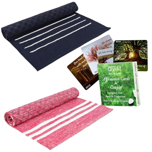 Image of Pure cotton anti-skid, machine wash yoga mat. 73inches x 24inches, 5mm thickness (5mm (Couple combo))