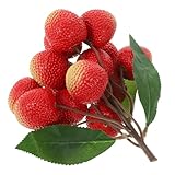 PRETYZOOM 1bund Litchi-fruchtmodell Künstliche Fruchtdeko Lebensechtes Obst-Display Nachbildung von Früchten Fruchtornament Künstliche Litchis Fruchtdekoration Obst-Dekorationen