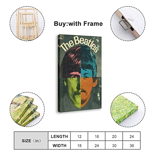 Poster The Beatles HD 4 sur toile – Décoration murale – Pour salon, chambre à coucher – Cadre : 40 x 60 cm - Les Beatles, Paul McCartney, John Lennon, RIngo Starr, George Harrison Poster The Beatles HD 4 sur toile - Décoration murale - Pour salon, chambre à coucher - Cadre : 40 x 60 cm – Image 3