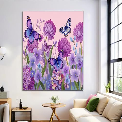 Cuadros de decoración para salón en lienzo de 70x100cm morado