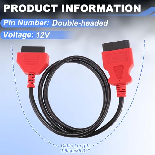 Cable OBD2 macho a hembra ACROPIX de 16 pines y 100 cm para conexion de diagnosis 12V en vehiculos 4