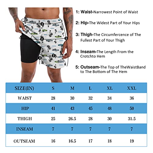 Chexpel Men's Swim Trunks Quick Dry Board Shorts With Compression Liner And Pockets Beach Swimsuit Sports Shorts #TOP6