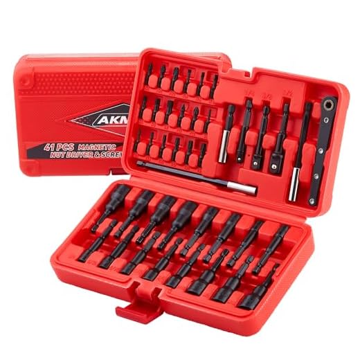 AKM TOOL 41Pcs Magnetic Nut Driver Set, 1/4" Quick-Change Hex Shank | SAE & Metric | Cr-V Steel, Magnetic Screwdriver Bit Set W/Drill Bit Extension & Drill Bit Adapter
