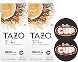 TAZO Classic Chai Latte Black Tea Concentrate, 32 oz (Pack of 2) with By The Cup Coasters