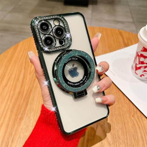 Coque support iPhone 15 magnétique anti-chute couleur verte