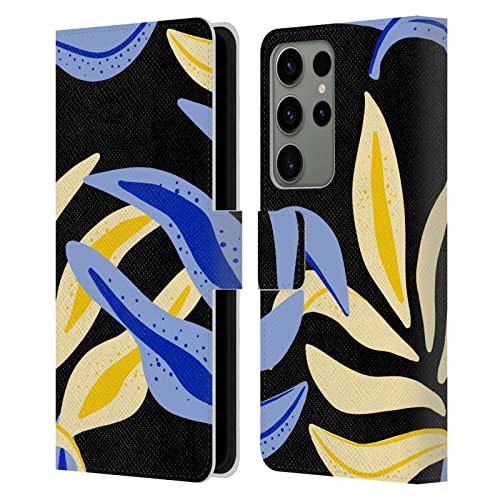 Étui Samsung S23 Ultra 5G Haroulita en cuir style portefeuille à motif feuilles