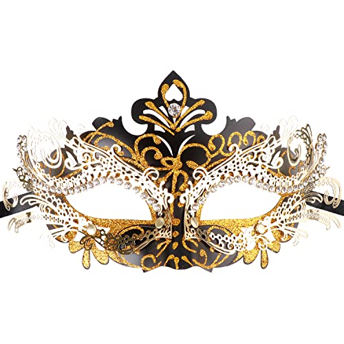 Image of Coddsmz Couples Venetian Masquerade Mask Set Luxury Style Princess Party Mask for Couples Women and Men Mardi Gras Masks