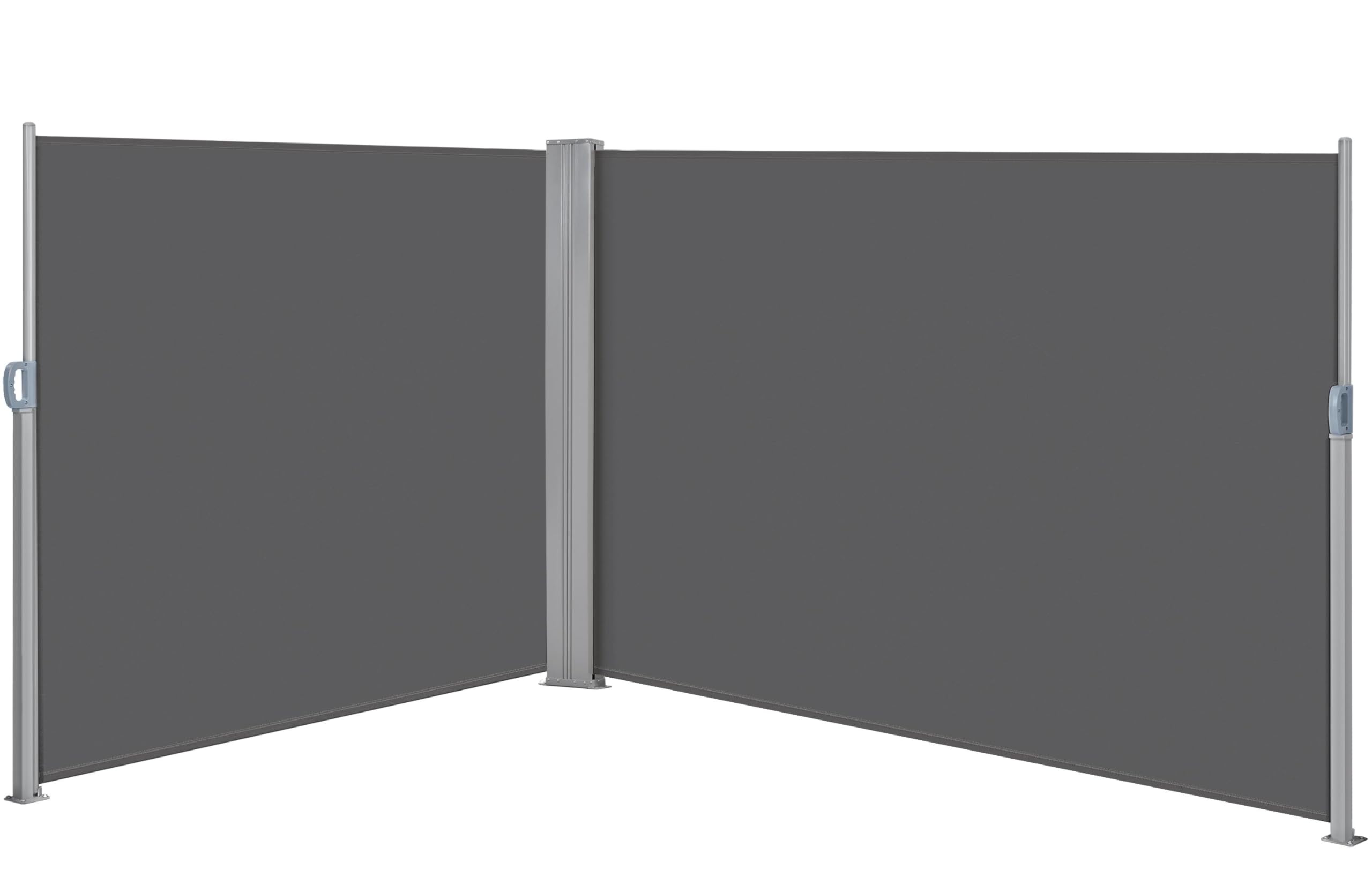 Yaheetech 236 x 71in Double Side Awning, Patio Retractable Side Screen Awning, Privacy Divider Screen w/ 220g/m² Polyester, Waterproof & UV-Resistant for Courtyard, Roof Terrace - Dark Gray