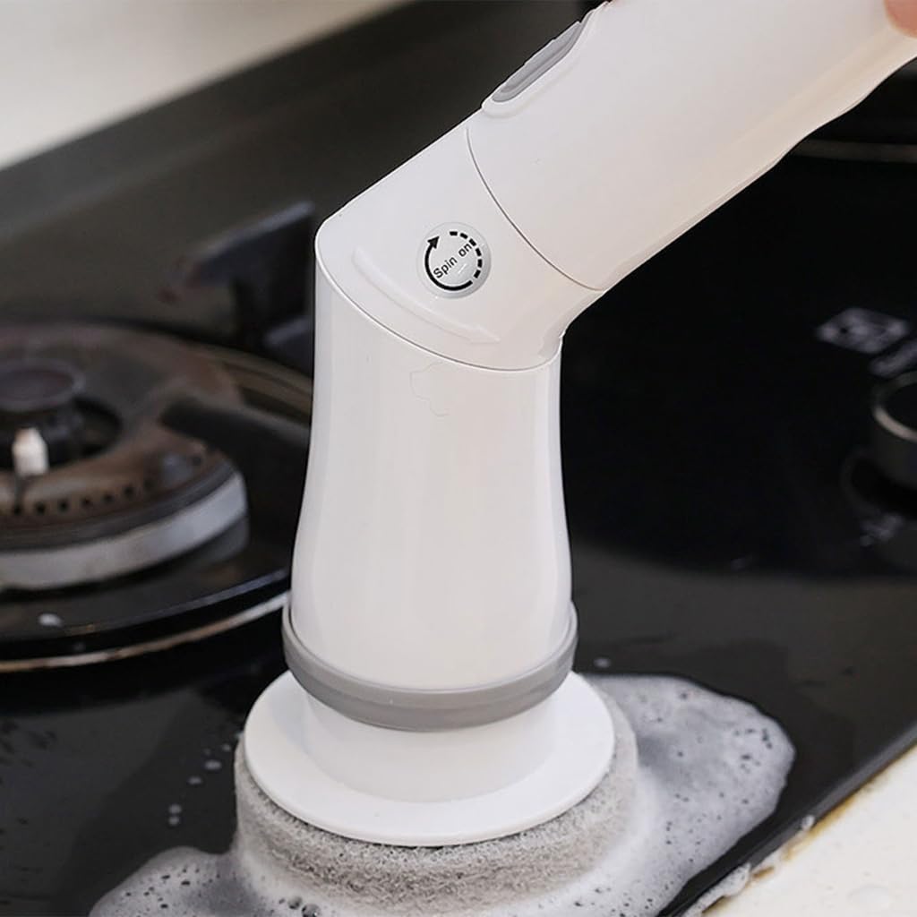 Cepillo de limpieza eléctrico giratorio con 6 cabezales de cepillo de repuesto