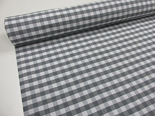 Confección Saymi Metraje 2,45 MTS Tejido Vichy Ref. Cuba Cuadro Medio 15x15 mm. Color Gris, con Ancho 2,80 MTS.