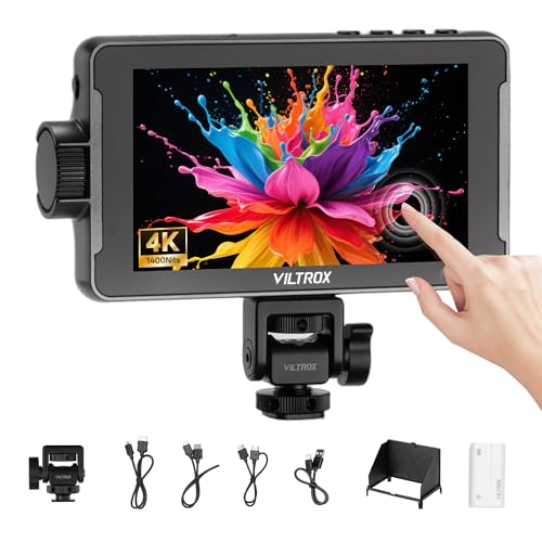Image of VILTROX DC-550 Pro II 5.5 Inch 4K HDMI Camera Field Monitor | 1400 nits, 160Wide View Angle, 1920x1080 IPS, Sunshade Hood, 3D Lut, Peaking Focus Assist, DC 12V Type-C 5V in