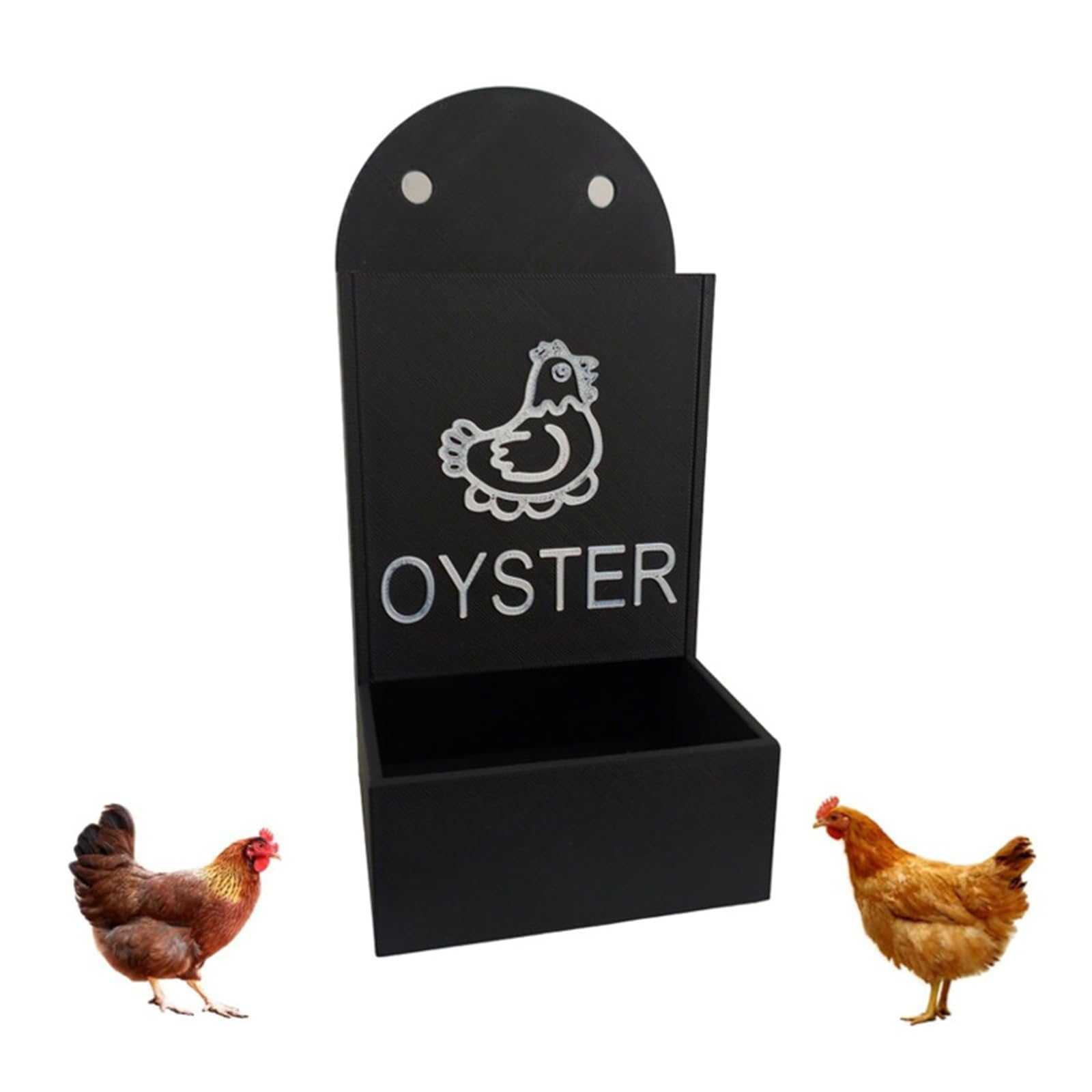 Qxiao Black Chicken Oyster Shell And Grit Feeder Grit Oyster Shell For Chickens Feeder Hanging Chicken Feeders Trough Dispenser Water Dispense Chickens Coop Accessories Gravity Poultry Feeders