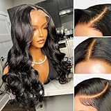 Body Wave Lace Front Wigs Human Hair Pre Plucked Glueless Human Hair Wigs for Black Women 13x4 HD Lace Frontal Brazilian Wavy Human Hair Wig with Baby Hair Elastic Band 180% Density 26 Inch