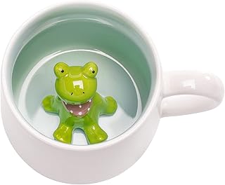 Phitihui Cute Frog Mug,3D Animal Ceramic Coffee Tea Cup,Graduation Birthday Gifts Valentines Mothers Day Easter Christmas for Women Men Mum Her Girl Boy Kid Teacher Friend