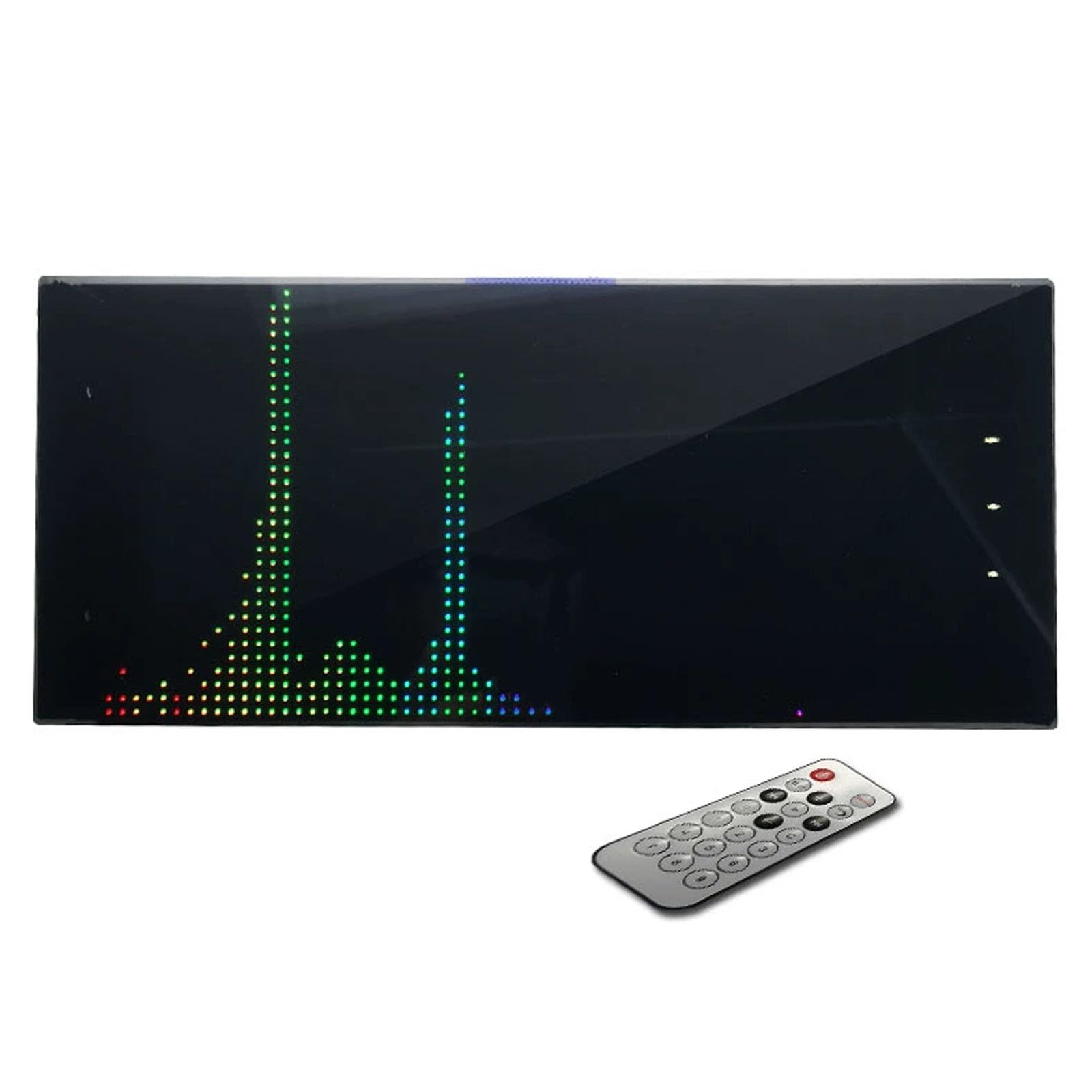 Analizador De Espectro De Audio LED, Indicador De Espectro Musical, con Modelo De 10 Colores, Pantalla De Espectro a Todo Color De 64 Bandas, Control Remoto, para Coche