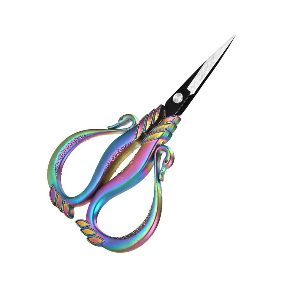 Mioyoow Light Vintage Embroidery Scissor, Swan Shape Craft Shears Stainless Steel Sewing Sharp Scissors For Cross Stitch Needlework Diy Crafts