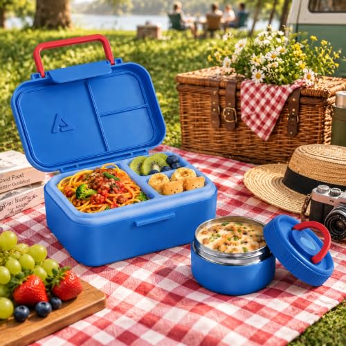 Image of Bento Lunch Box 1283ML / 43 oz with 391 ML / 13 oz Food Jar, Ice Pack