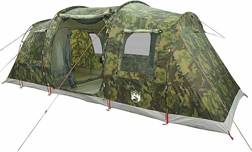 Camping Tent Tunnel 4-Person Camouflage Waterproof vidaXL vidaXL