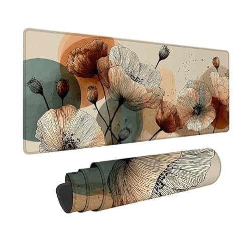 Tapis souris fleur sous main marron grand format pour organiser son espace PC