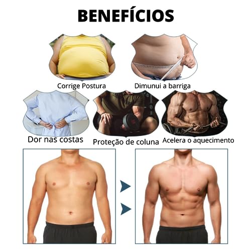 Cinta Regata Masculina Queima Gorduras Barriga Camiseta Sauna DZ