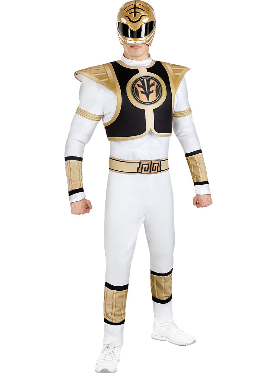 Funidelia | Disfraz Power Ranger Blanco para hombre Superhéroes, Dibujos Animados - Disfraz para adultos y divertidos accesorios para Fiestas, Carnaval y Halloween - Blanco