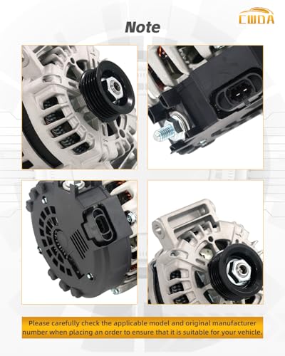 Image of 15828450 Alternator Compatible with Chevy | 2008-2010 Cobalt 2.2L 2.4L Pontiac G5 2.2L 2.4L Saturn Aura Sky Vue 2.4L 2008-2012 Malibu 2.4L 22762984 AVA0078 12856