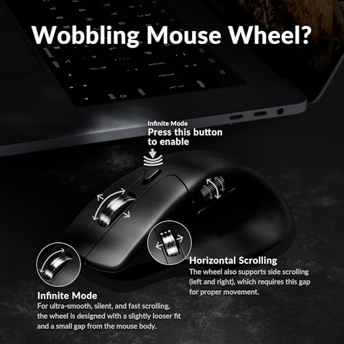 Image of Keychron M6 Silent Wireless Gaming Mouse, 1000Hz Polling, Bluetooth 5.1 /2.4GHz /Wired, PixArt 3395 Optical Sensor up to 26,000 DPI, Lightweight 78g, Programmable, for Windows /Mac /Linux - Black