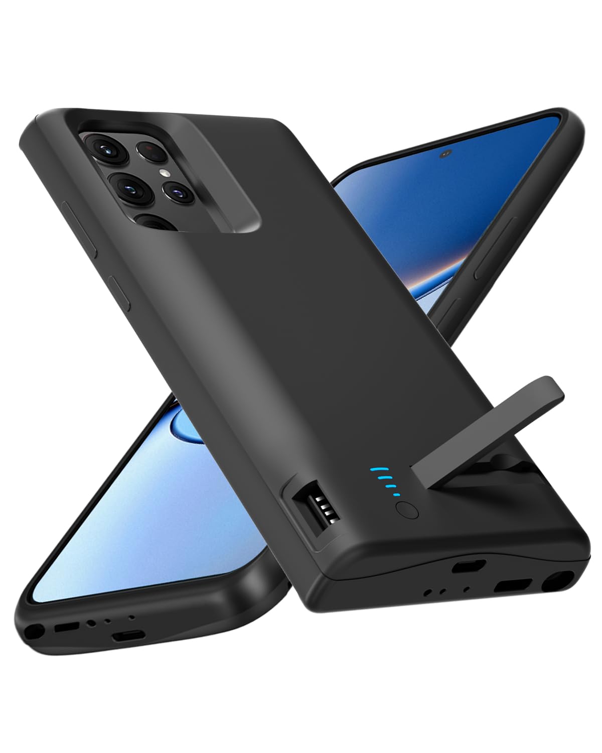 Funda de batería para Samsung Galaxy S22 Ultra, 5000 mAh, cargador rápido portátil, batería externa recargable inteligente para Galaxy S22 Ultra, color negro