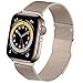 Produktbild Jinlida kompatibel mit Apple Watch Armband,Flexible atmungsaktive rostfreie Schlaufenersatzbänder Kompatibel mit iWatch Series 6/5/4/3/2/1/SE(Gold 42MM 44MM)