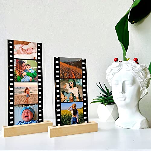 Personalized Memory Film Photos Acrylic Decor, Custom Camera Roll Photos Frame, Meaningful Photo Film Album Gift for Couples friends family Bestfriend Gift Family Photo Keepsake transparent