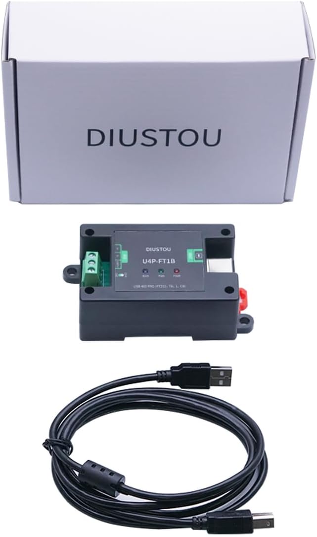 Industrial USB to RS485 Serial Module with DC Power Isolation and Digital Isolation Chip FT232 and SP3485 chip Support Baud Rate up to 2M DIN-Rail Mounting Free Data Cable Included