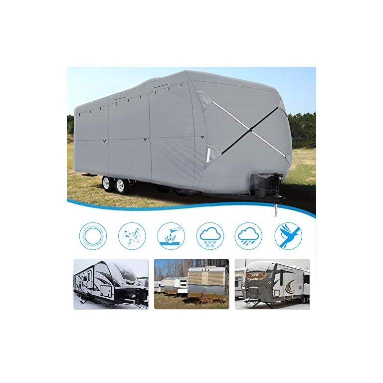 XGEAR Thick 6Ply Top Panel Travel Trailer Cover Ripstop Waterproof RV