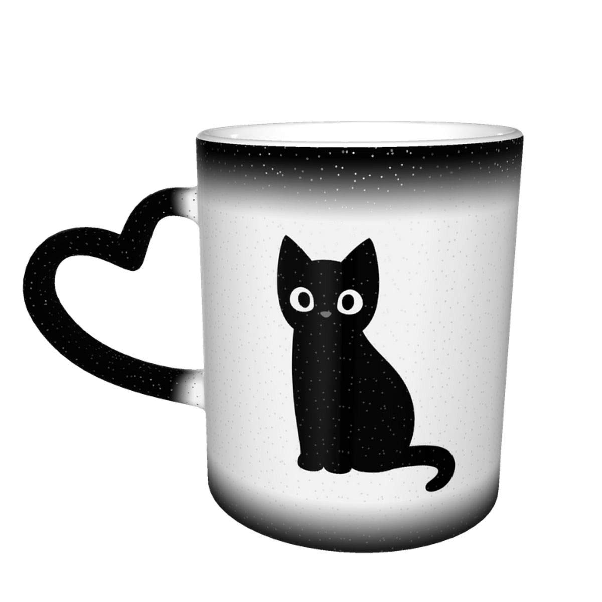 Amazon｜かわいい黒猫 マグカップ 色が変わる コーヒーカップ