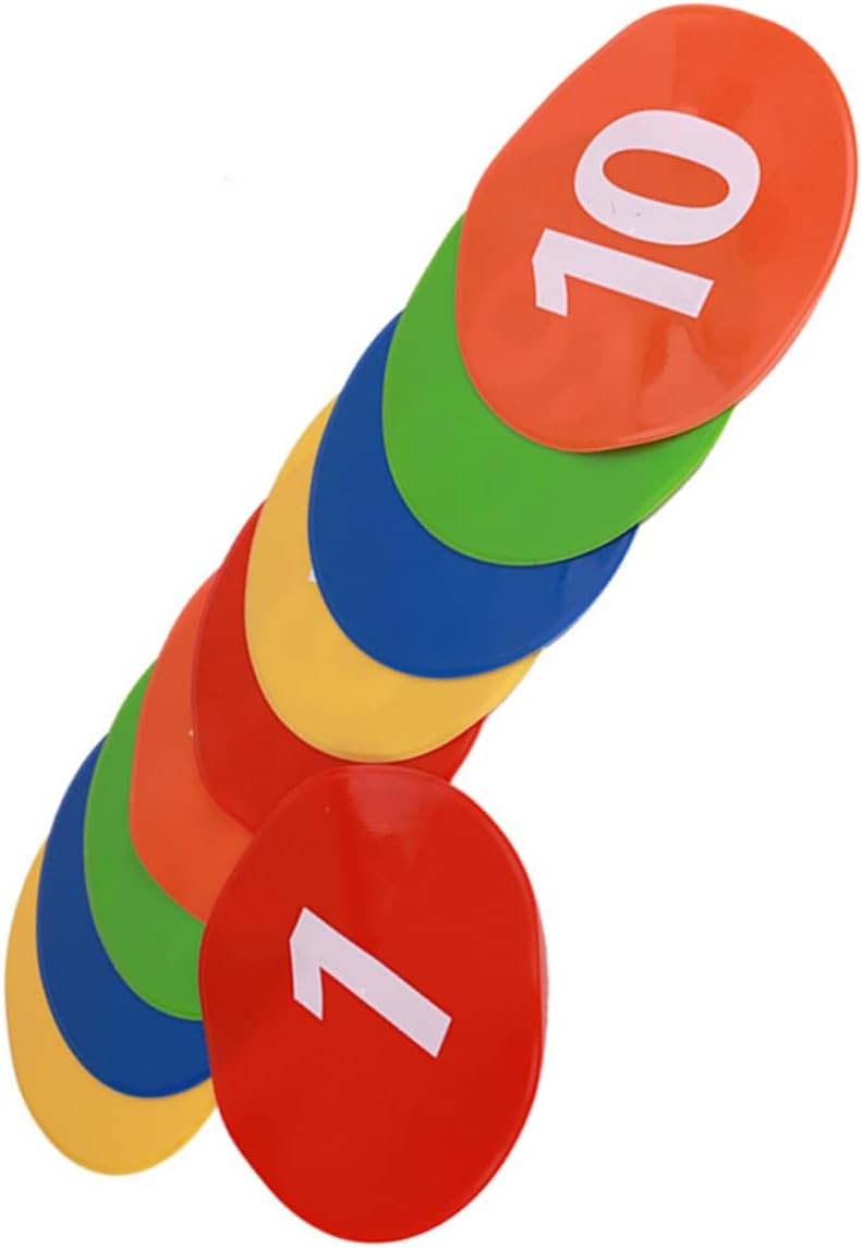 BESPORTBLE 10pcs Soccer Training Sign Markers Roadblock Plates Design for Football Drills and Agility Practice Use
