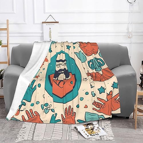 Couverture canapé peluche douce microfibre lit double imprimée