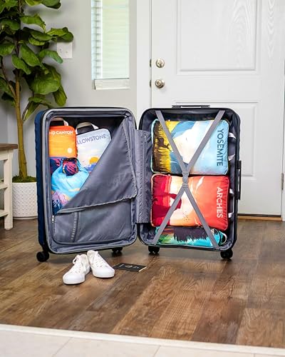 Large Compression Packing Cubes for Travel-Packing Cube Luggage Organizers 7 Piece Set for Checked Luggage-Ultralight, Expandable/Compression Bags by TRIPPED Travel Gear (National Parks) - Thumbnail 2