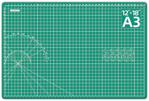 DIYSELF Cutting Mat 12in18in Cutting Mats for Crafts Self Healing Cutting Mat A3 Fabric Cutting Mats Double Side for Sewing Quilting Craft Mat for Desktop Matting & Mounting Materials