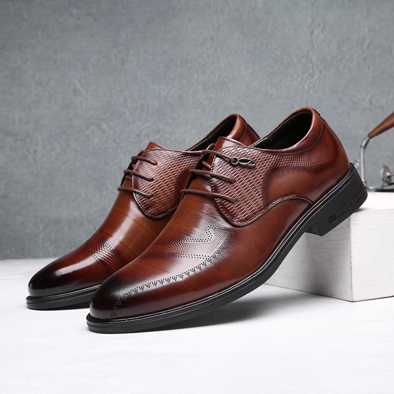 Men Dress Oxford Lace Up Wingtip Business Tuxedo Wedding Anti-Slip Slip Resistant Rubber Sole Formal Patent Leather2