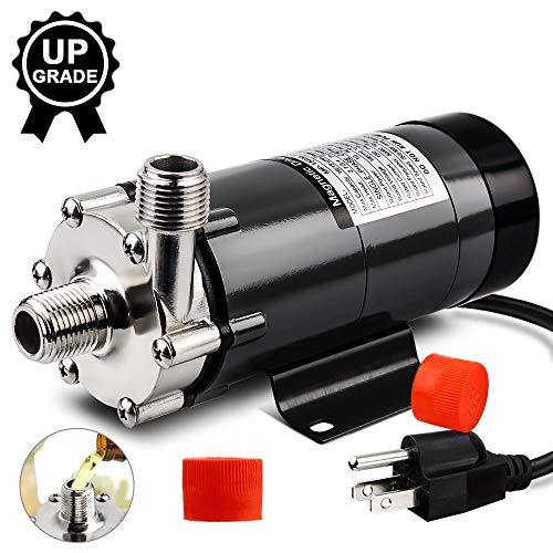 MRbrew Upgrade Magnetic Beer Pump, Food Grade Stainless Steel Head with 1/2’’ Inch Thread, Quiet Circulation Operation, Excellent High Temperature Resistance System Pump for Brewing