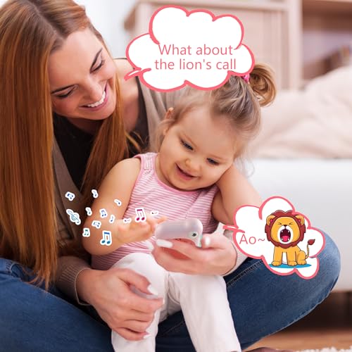 Image of Richgv Toys for Babies 6-12 Months Girls, Dinosaur Baby Phone Toy Baby Girl Gifts with 80+ Sound Effects Color Changing Light 1 Year Old Girl Birthday Gift Stocking Stuffers 6 Months +