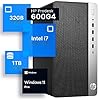 HP ProDesk 600G4 Tower Desktop Computer | Intel i7-8700 (3.4) | 32GB DDR4 RAM | 1TB SSD Solid State | Wi-Fi 5G + Bluetooth | Windows 11 Professional | Home or Office PC (Renewed)