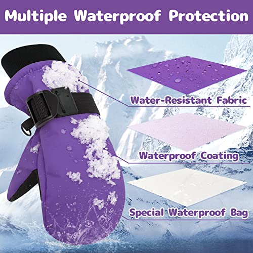Olreco Toddler Mittens Toddler Snow Gloves Kids Mittens Winter Waterproof Baby Winter Mittens Thinsulate Toddler Ski Gloves2