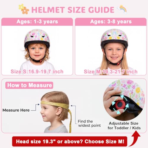 Image of Toddler Helmet, Adjustable Kids Bike Helmet for Ages 1-3-8 | Lightweight Baby Infant Helmet, Toddler Bike Helmets for Boys Girls for Balance Bike, Scooter, Cycling, Skateboard