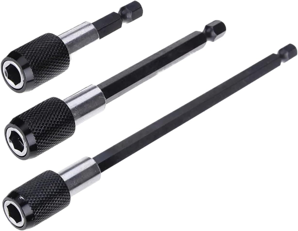 FUGGY 1/4 Inch Hex Shank Quick Release Screwdriver Magnetic Bit Holder With Adjustable Collar Extension Bar 60mm 100mm 150mm (Color : 1pcs60mm 6.35mm)