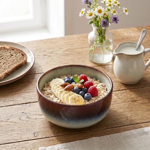 Image of Ceramic dinnerware set, 16 pieces, serving size 4, modern style, includes salad plate and cereal bowl, microwave and dishwasher safe. Ink Red