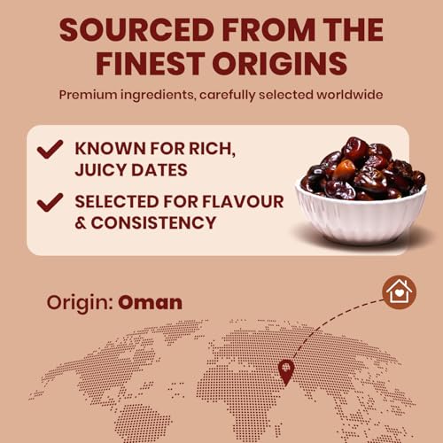 Image of Nutty Gritties Premium Dates - Omani - 500g, Value Pack| Khajoor Or Khajur Dry Fruit | Healthy & Nutritious Snack | Rich in Protein & Vitamins | Natural Sweetner, Fresh
