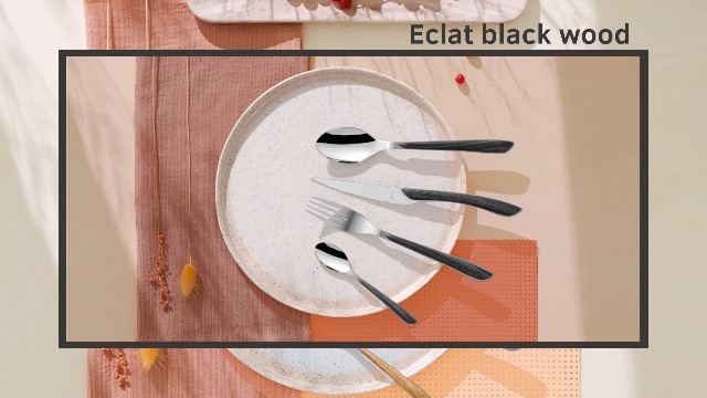 Amazon.com: Amefa Eclat Nature 24-Piece Black Wood Pattern Handle